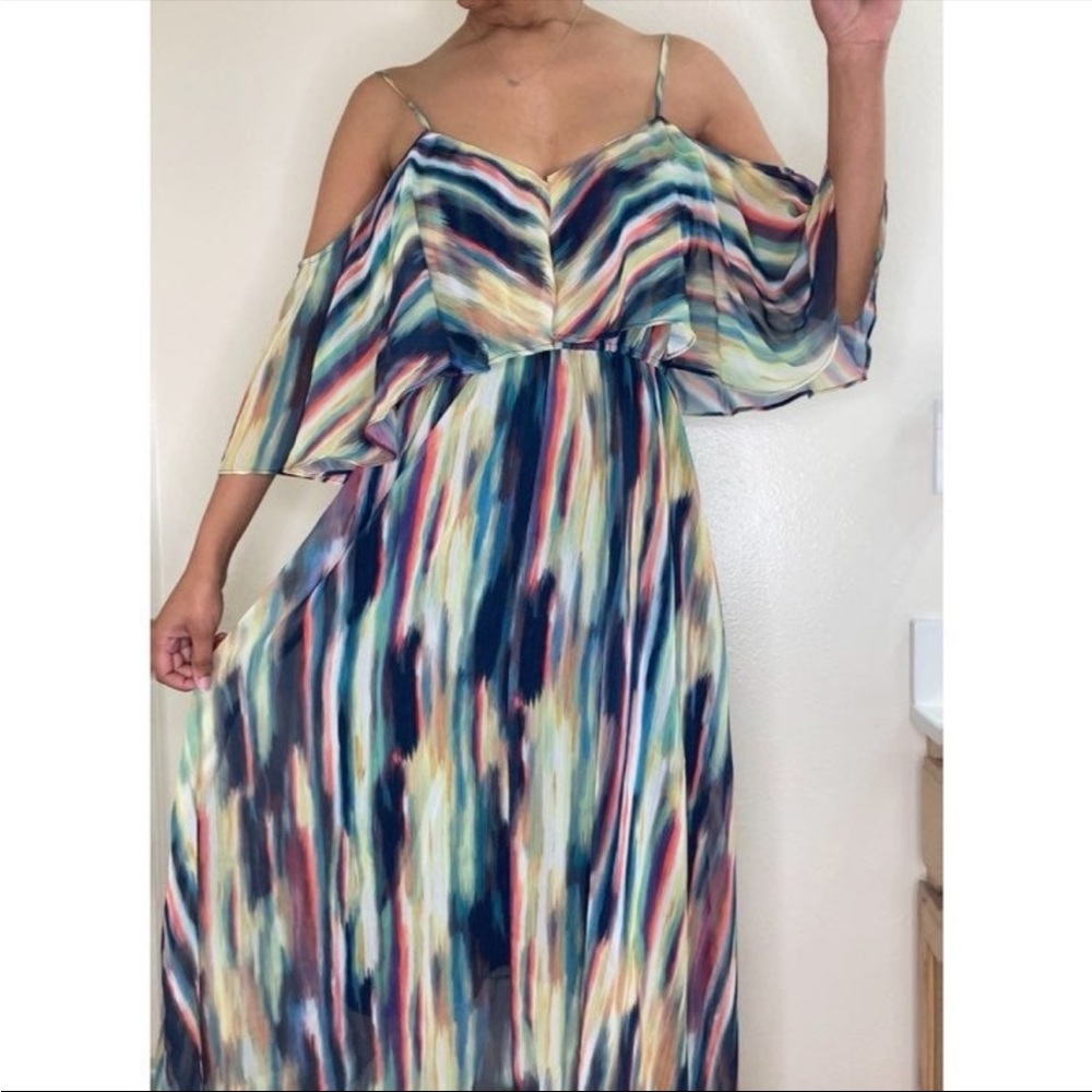 A.N.A -NWT Medium Cabana multicolor cold shoulder sundress. Beautiful colors!